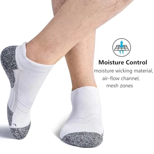 CWVLC No Show Sports Compression Socks 4-pairs | Moisture Wicking, Anti-Blister, Arch Support, Low Cut thumbnail 5