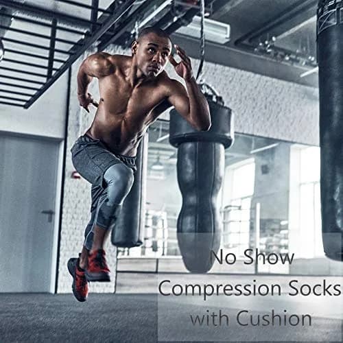 CWVLC No Show Sports Compression Socks 4-pairs | Moisture Wicking, Anti-Blister, Arch Support, Low Cut thumbnail 6