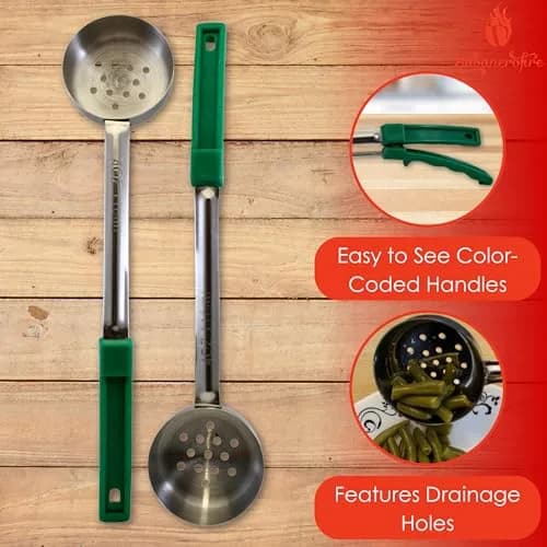 Habanerofire 4 oz Slotted Stainless Steel Portion Control Ladle Spoodle - Pack of 2 | Commercial Grade for Draining & Serving Pasta, Veggies thumbnail 2