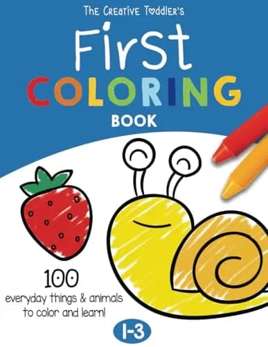 Majosta The Creative Toddler's First Coloring Book Ages 1-3: 100 Everyday Things and Animals to Color and Learn | 103 Pages thumbnail 1