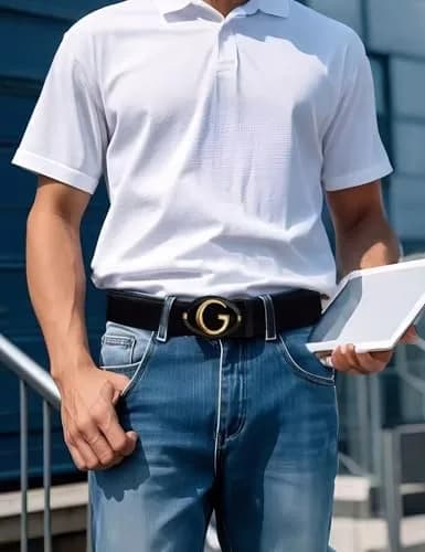 Civantiya Men's Ratchet Belt Leather Belt Adjustable 46-52" | Perfect Fit with Auto-Lock (Black Style 04, 1.38" Wide) thumbnail 5