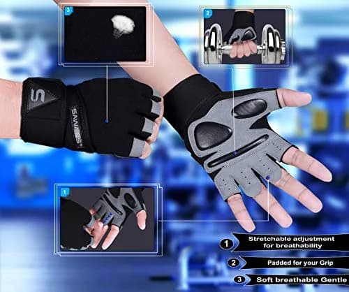SAWANS Fitness Workout Gloves for Men Women | Breathable, Wrist Support & Padded Grip (S) thumbnail 2