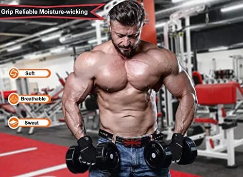SAWANS Fitness Workout Gloves for Men Women | Breathable, Wrist Support, Padded, Long Wrist Straps (Large) thumbnail 5