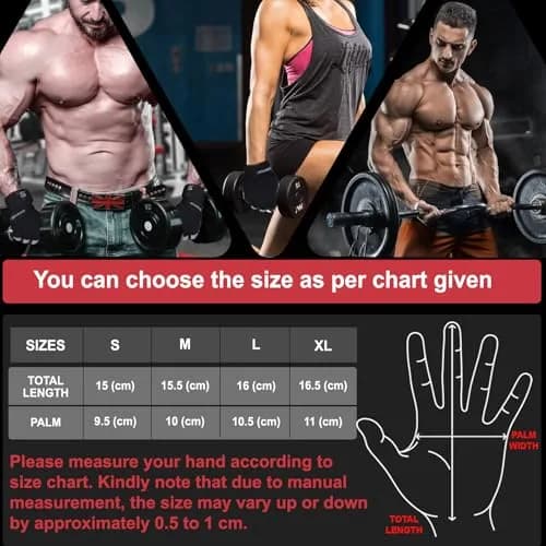 SAWANS Fitness Workout Gloves for Men Women | Breathable, Wrist Support, Padded, Long Wrist Straps (Large) thumbnail 6
