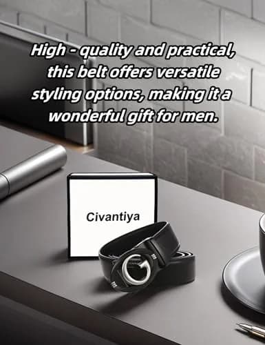 Civantiya Men's Ratchet Belt Leather Belt Adjustable for Men Gift 1 3/8-Inch | Perfect Fit & Urban Style thumbnail 2