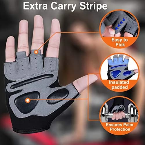 SAWANS Fitness Workout Gloves for Men Women | Breathable, Wrist Support & Padded Grip (M, Short Wrist) thumbnail 3