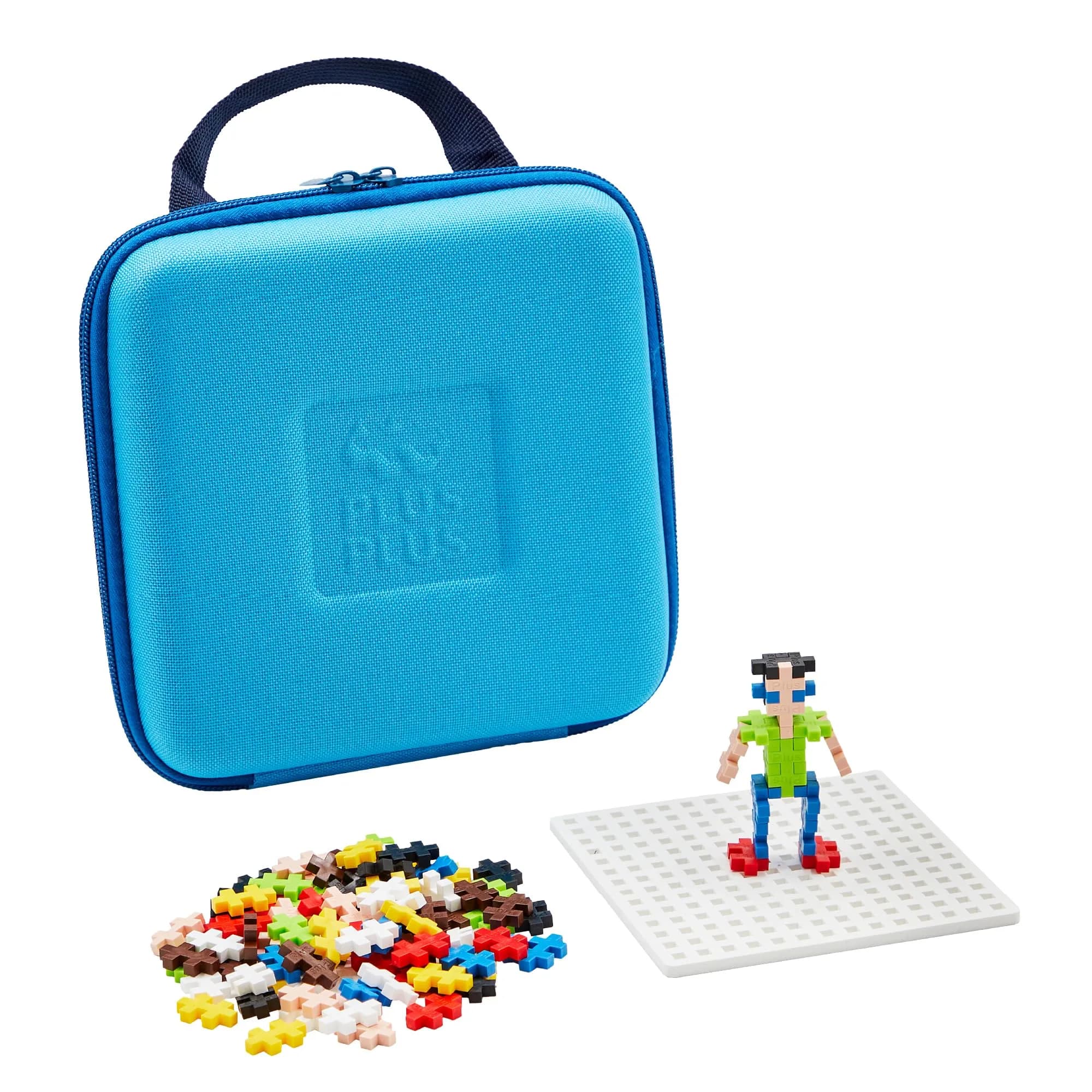 PLUS PLUS Travel Case, 100 Piece Basic Mix | Mini Waffle Blocks for Kids — Basic Mix