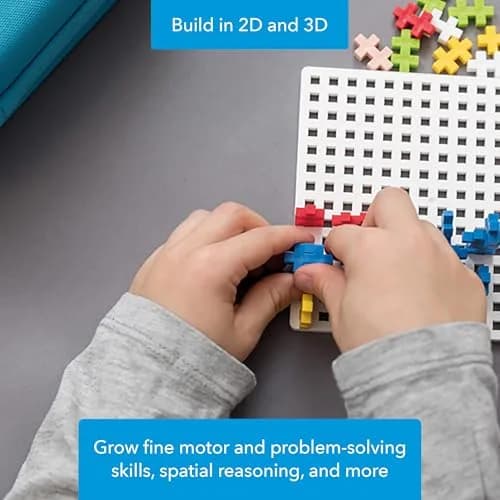 PLUS PLUS Travel Case, 100 Piece Basic Mix | Mini Waffle Blocks for Kids thumbnail 4