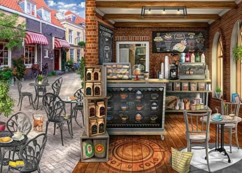 Ravensburger Quaint Cafe 1000 Piece Jigsaw Puzzle for Adults | Handcrafted Germany, Perfect Fit, Captivating Cafe Scene thumbnail 1