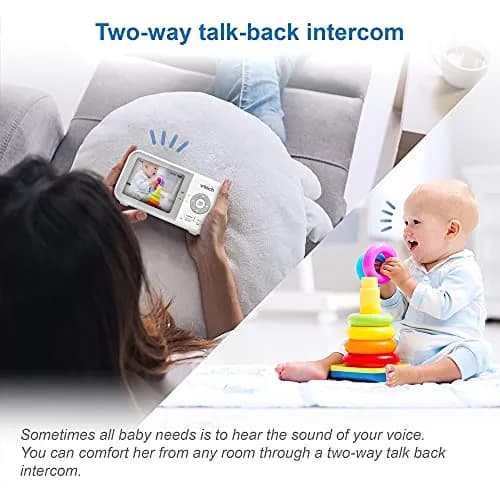 VTech VM923 Baby Monitor with Pan-Tilt-Zoom Camera | Secure FHSS Transmission, 19-Hour Battery, 2.8" Screen, 1000ft Range, Temp Sensor, 2-Way Talk thumbnail 6