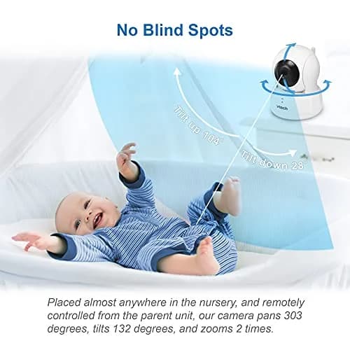 VTech VM923 Baby Monitor with Pan-Tilt-Zoom Camera | Secure FHSS Transmission, 19-Hour Battery, 2.8" Screen, 1000ft Range, Temp Sensor, 2-Way Talk thumbnail 3