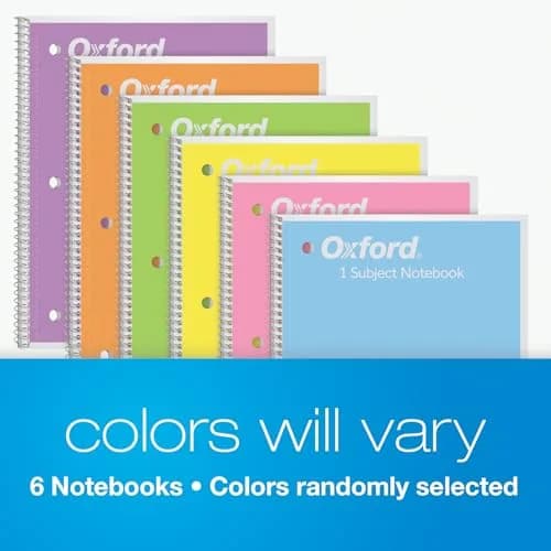 Oxford Pastel Pink Spiral Notebook, 1 Subject, College Ruled, 8 x 10-1/2 Inch, 70 Sheets, Set of 6 thumbnail 6