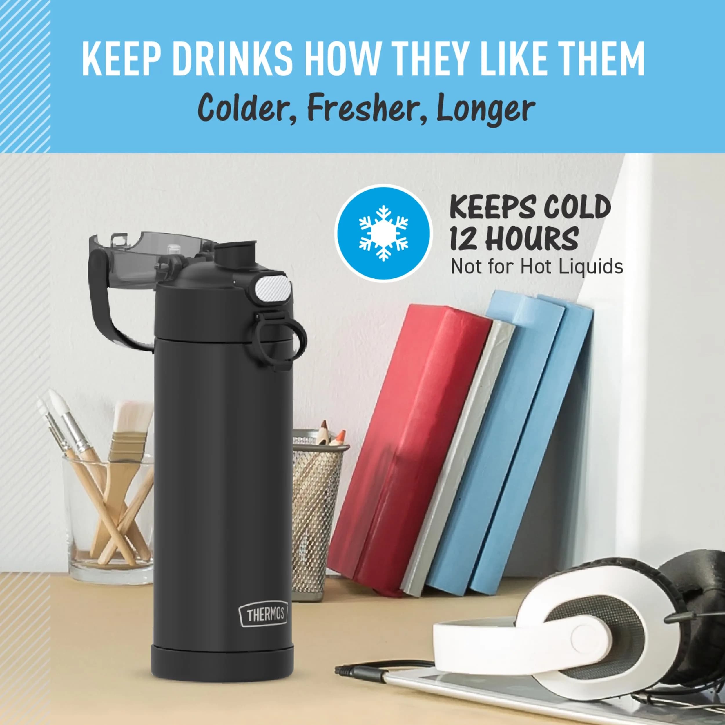 THERMOS FUNTAINER Water Bottle with Spout, 16oz (473ml) | Keeps Drinks Cold Up to 12 Hours - view 5