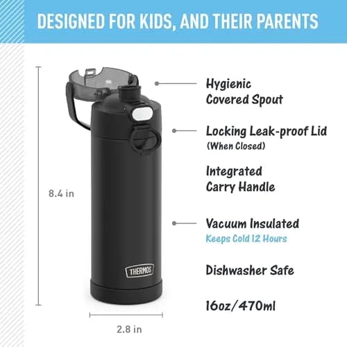 THERMOS FUNTAINER Water Bottle with Spout, 16oz (473ml) | Keeps Drinks Cold Up to 12 Hours thumbnail 2