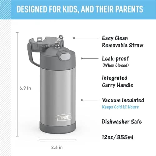 THERMOS FUNTAINER Water Bottle with Straw, 12oz (355ml) | Keeps Drinks Cold for 12 Hours thumbnail 2