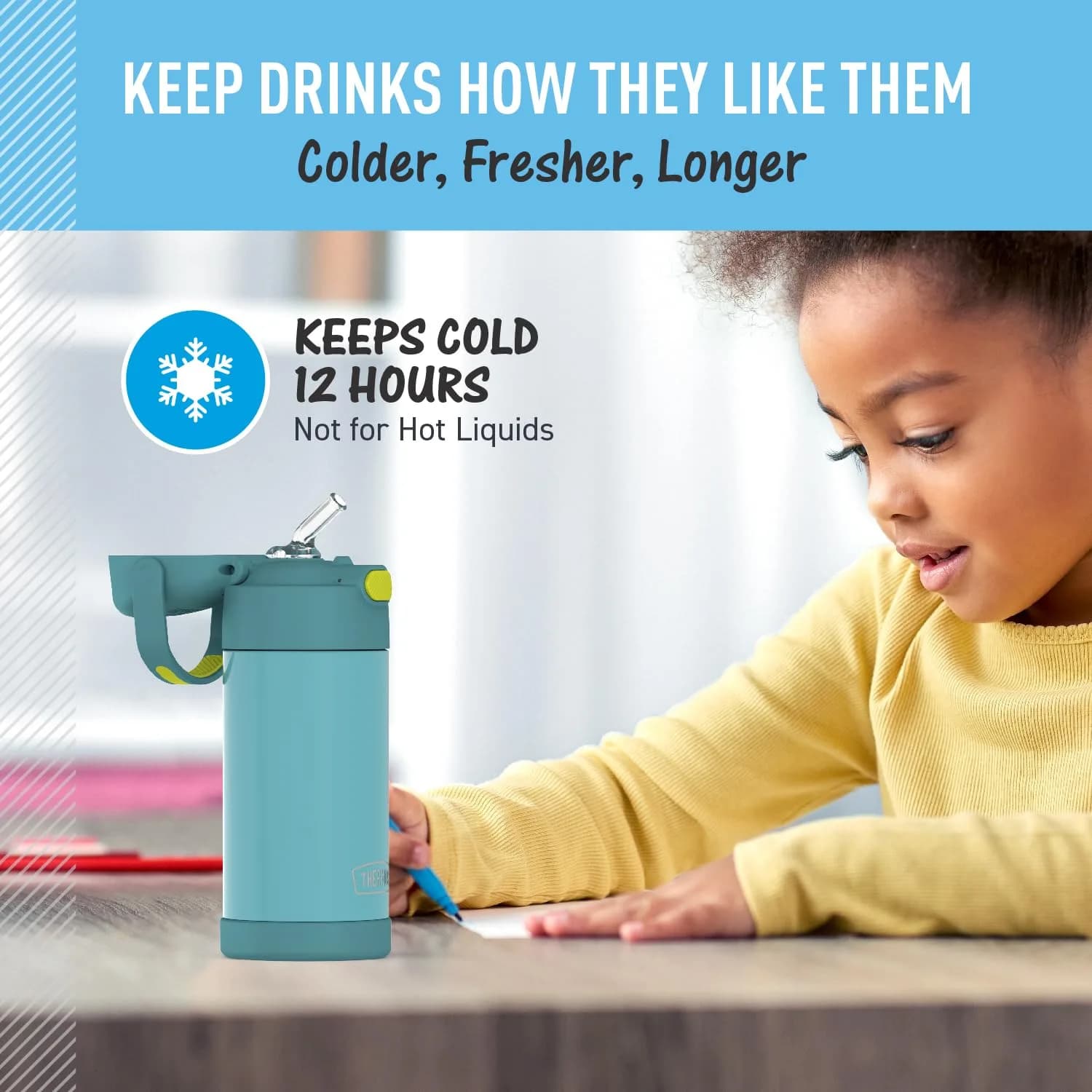 THERMOS FUNTAINER Water Bottle with Straw, 12oz (355ml) | Keeps Drinks Cold for 12 Hours - view 5