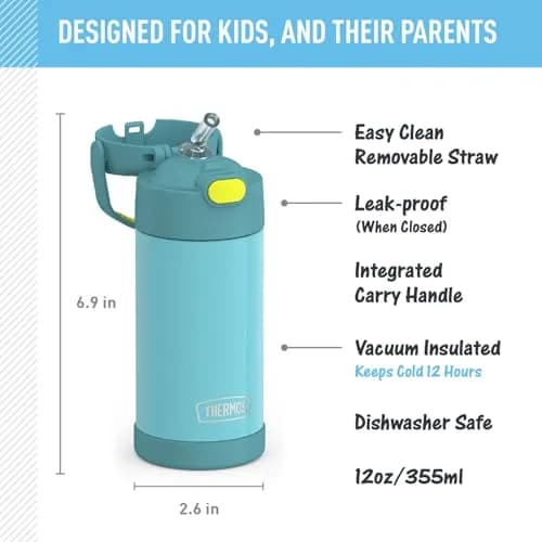 THERMOS FUNTAINER Water Bottle with Straw, 12oz (355ml) | Keeps Drinks Cold for 12 Hours thumbnail 2