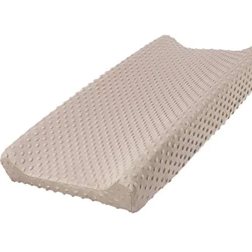 OWLOWLA Changing Pad Cover Soft Minky Table Sheets Baby Boys Girls | Ultra-Soft & Breathable, Fits Most Standard Pads, Easy to Wash, Khaki thumbnail 1