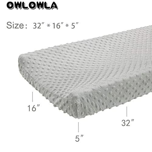 OWLOWLA Changing Pad Cover Soft Minky Table Sheets Baby Boys Girls | Ultra-Soft & Breathable, Fits Most Standard Pads, Easy to Wash, Khaki thumbnail 6