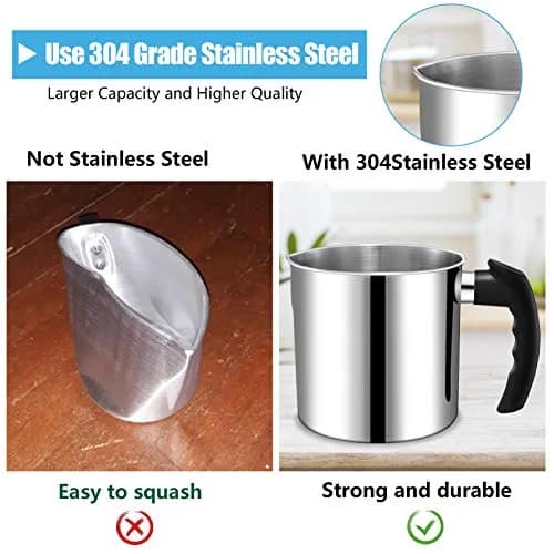 DINGPAI 1300ml (44oz) Stainless Steel Candle Pouring Pot with Spoon | Large Capacity for DIY Candle Making thumbnail 4