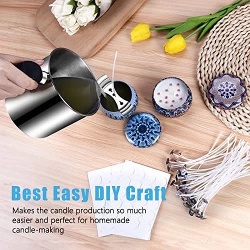 DINGPAI 1300ml (44oz) Stainless Steel Candle Pouring Pot with Spoon | Large Capacity for DIY Candle Making thumbnail 5