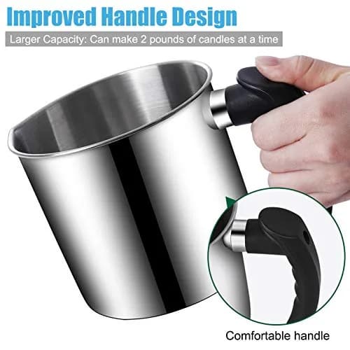 DINGPAI 1300ml (44oz) Stainless Steel Candle Pouring Pot with Spoon | Large Capacity for DIY Candle Making thumbnail 3