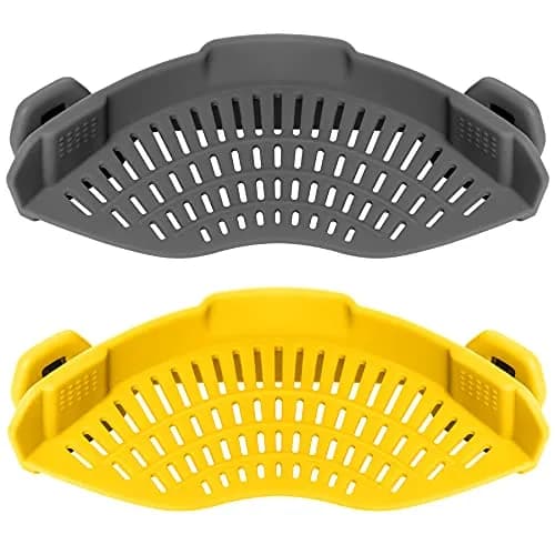 AUOON Clip On Food Strainer for Pots 2Pack | Space-Saving Silicone Kitchen Gadget thumbnail 1