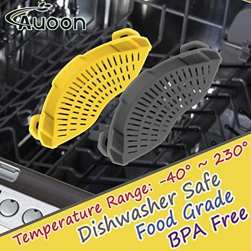 AUOON Clip On Food Strainer for Pots 2Pack | Space-Saving Silicone Kitchen Gadget thumbnail 3