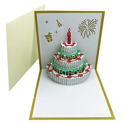 Akeydeco 3D Pop Up Birthday Card with Warming LED Light & Music | Handmade Musical Cake Design thumbnail 5
