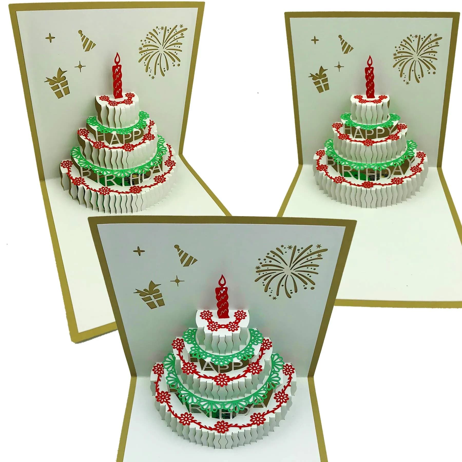 Akeydeco 3D Pop Up Birthday Card with Warming LED Light & Music | Handmade Musical Cake Design - view 4