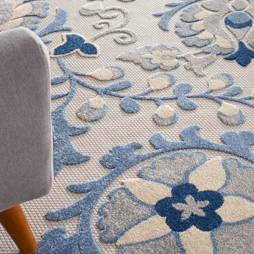 Nourison Home Aloha Blue Grey 9' x 12' Area Rug | Easy Clean, Non Shedding, Indoor/Outdoor Use thumbnail 6