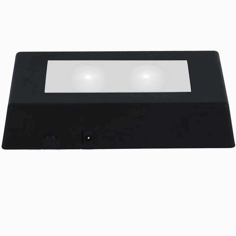 EUSTUMA LED Light Base Rectangle Display Stand Small Black | Color Changing Light for 3D Crystal Art