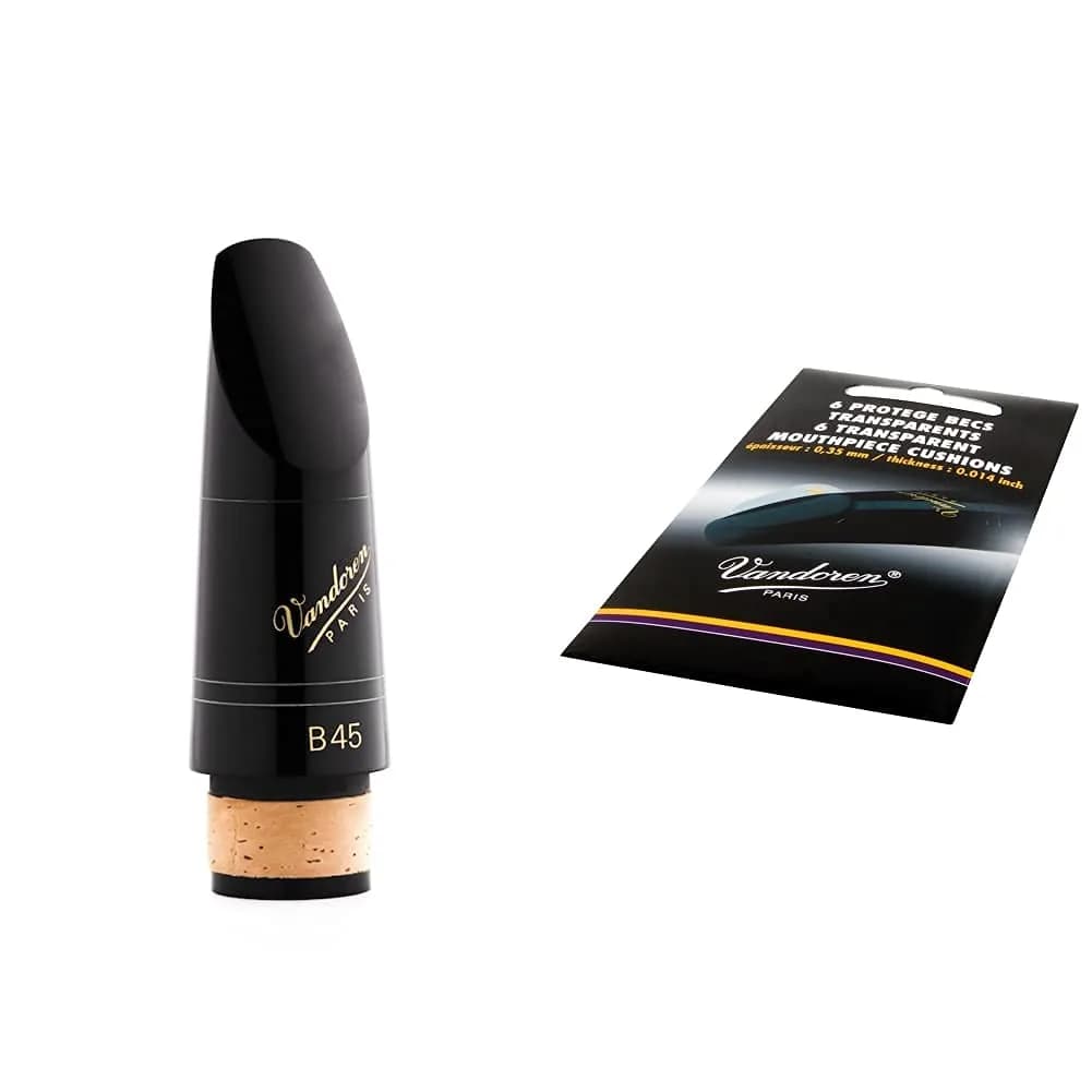 Vandoren CM308 B45 Clarinet Mouthpiece & VMC6 Cushions | Traditional Bb Design, 119.5 Tip, Classic Beak