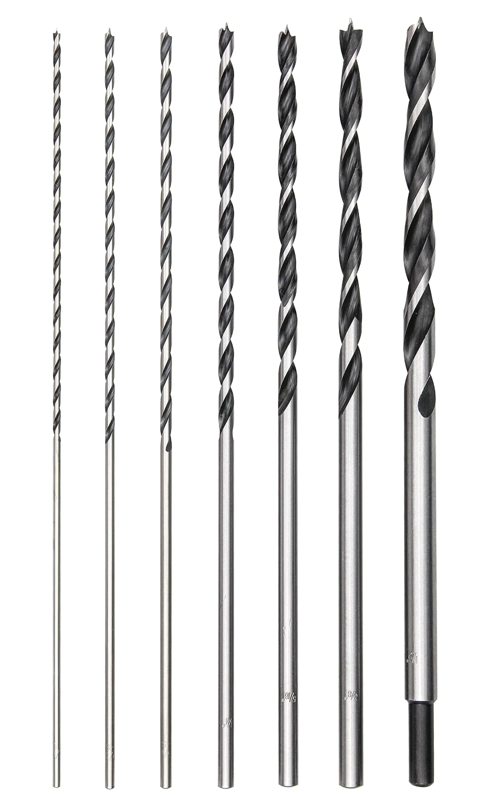 wesleydrill Extra Long Brad Point Drill Bit Set 12 inch (300mm) Carbon Steel | Woodworking Precision — 5mm to 16mm