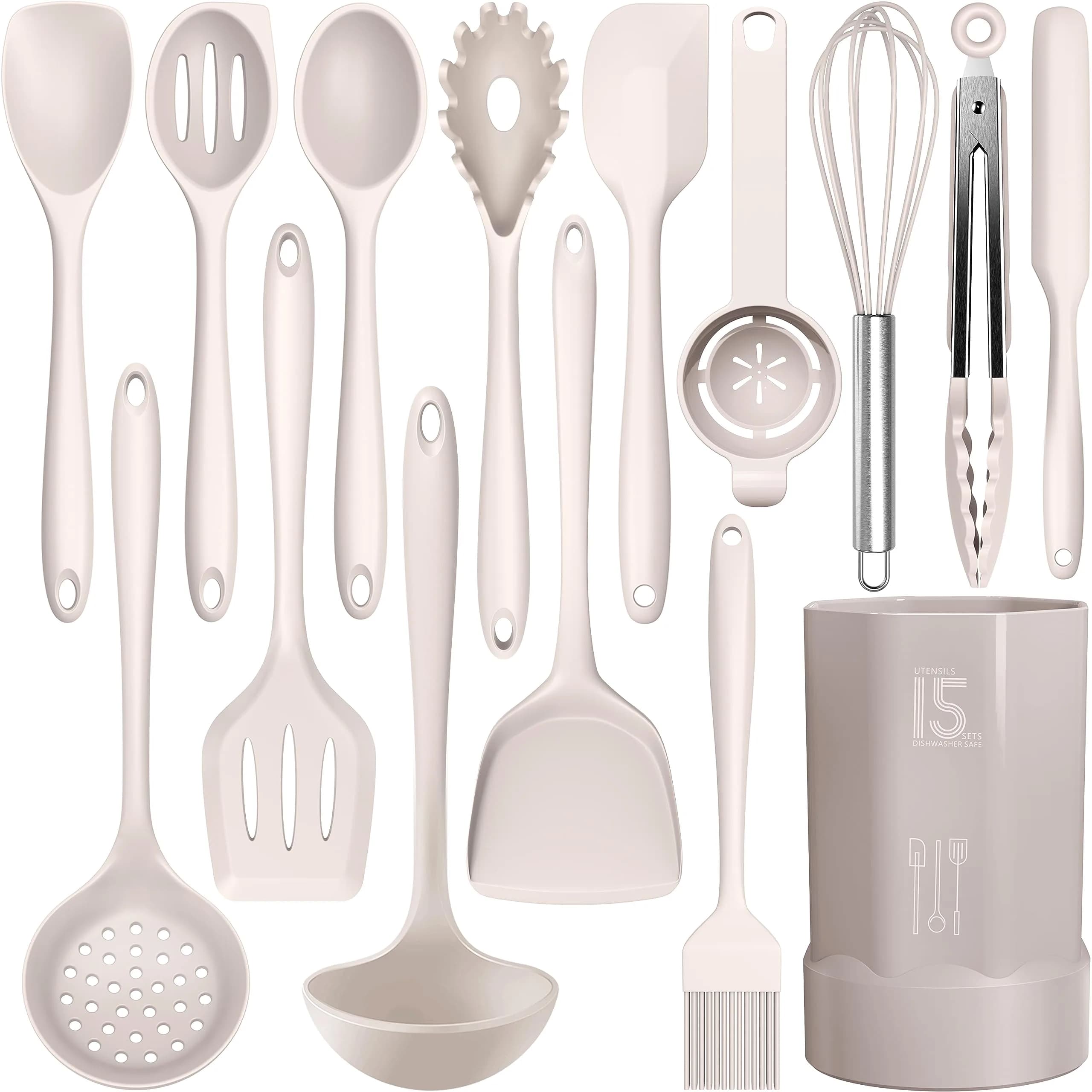 AOTHOD Silicone Cooking Utensils Set - Heat Resistant Kitchen Gadgets, BPA Free, Dishwasher Safe | 446°F