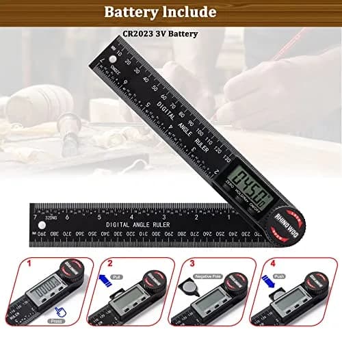 TBVHOMM Digital Angle Finder Protractor with 7-inch Ruler, 0-360° Measurement, Enhanced ABS | Precision Tool for Woodworking and Construction thumbnail 5