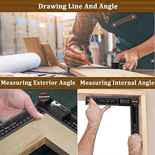 TBVHOMM Digital Angle Finder Protractor with 7-inch Ruler, 0-360° Measurement, Enhanced ABS | Precision Tool for Woodworking and Construction thumbnail 6
