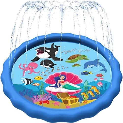 SplashEZ Solar System Splash Pad Sprinkler 60-inch (152 cm) | Educational Outdoor Water Play Mat thumbnail 1