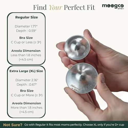 MOOGCO Original Silver Nursing Cups - Nipple Shields for Breastfeeding Newborn | Solid 925 Sterling Silver thumbnail 7