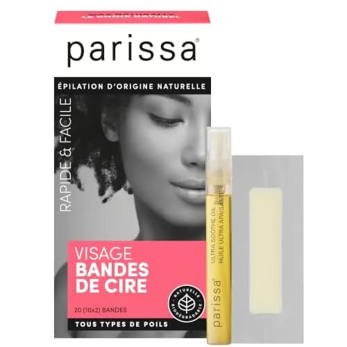 Parissa Natural Face & Lip Wax Strips — Facial Hair Removal for Sensitive Skin | Ready-to-Use | 20 Strips (10 x 2) | Gentle & Biodegradable thumbnail 2