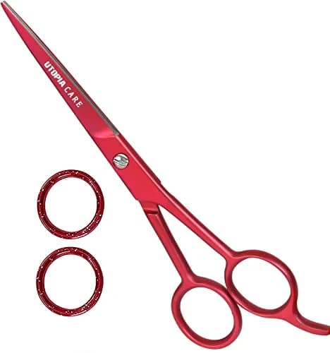 Utopia Care Hair Cutting & Hairdressing Scissors 6.5 Inch | Premium Stainless Steel Shears for Salon & Home Use, Red thumbnail 1