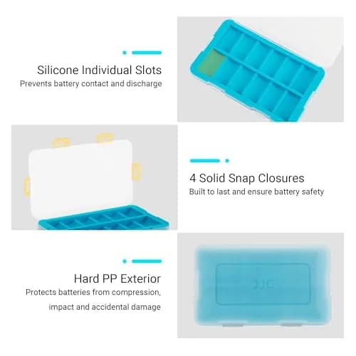 JJC CR2 Battery Case Holder, Storage Box for 12 x CR 2 CR15H270 Batteries | Compact & Durable thumbnail 4
