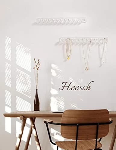 Heesch Necklace Hanger, Necklace Organizer, Acrylic Jewelry Wall Holder | Clear 4-Pack thumbnail 5