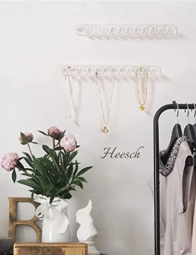 Heesch Necklace Hanger, Wall Necklace Holder, Acrylic Jewelry Organizer | Clear 2-Pack thumbnail 8