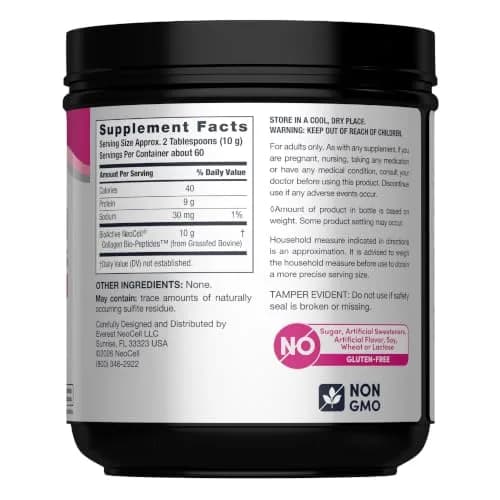 NeoCell Grassfed Collagen Peptides Powder 603g (21.2 oz) | Types 1 & 3 for Hair, Skin, Nails & Joints thumbnail 2