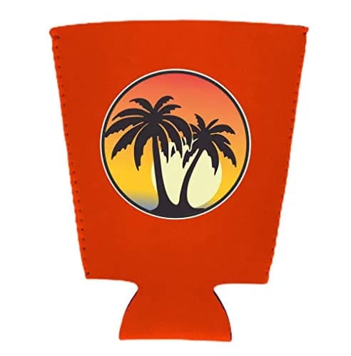 Coolie Junction Palm Tree Sunset Pint Glass (Orange) | Collapsible neoprene drink insulator for cold beverages thumbnail 2