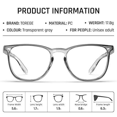 TOREGE Safety Glasses with Clear Anti-Fog & Anti-Scratch Lenses | Lightweight Eye Protection for Men & Women thumbnail 7
