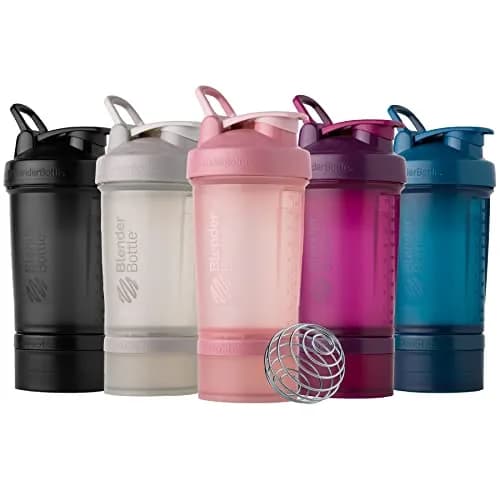 BlenderBottle ProStak Shaker Bottle with Pill Organizer & Storage Jars 650ml (22 oz) Midnight Black | Leak-Proof Protein Shaker for Gym & Athletes thumbnail 7
