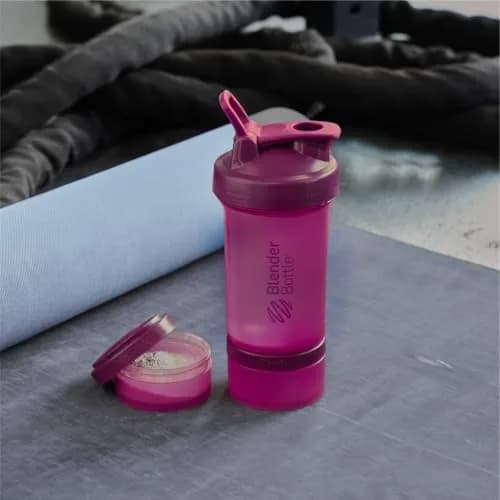 BlenderBottle ProStak Shaker Bottle with Pill Organizer & Storage Jars 650ml (22 oz) Plum | Leak-Proof Mixing System thumbnail 6