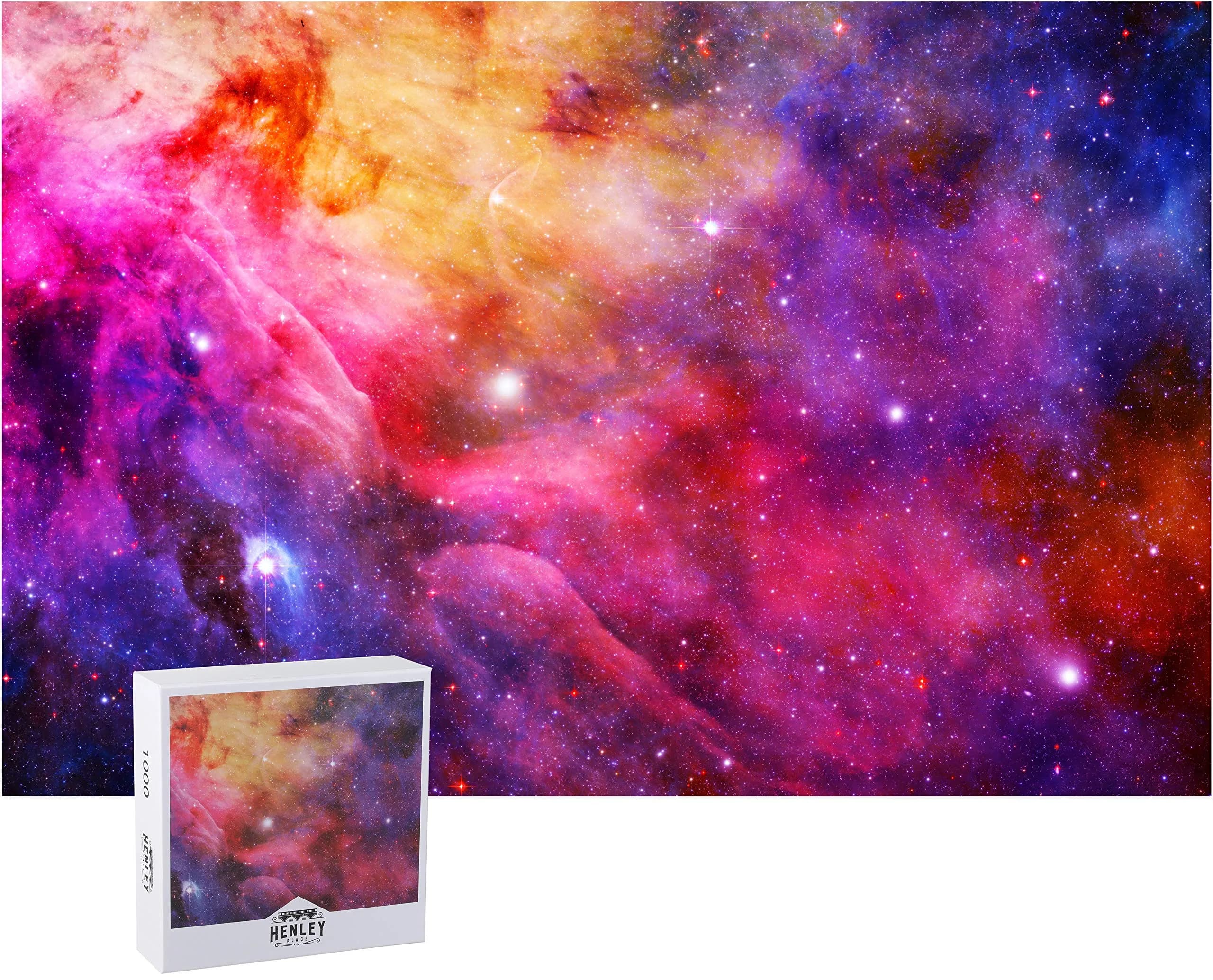 Henley Place Starry Galaxy Space Puzzle for Adults, 1000 Piece Jigsaw Puzzle with Poster | Educational Toy for Kids & Families — Starry Galaxy